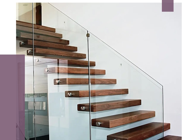 Стеклянные перила для лестницы в Белове от 15746 руб.