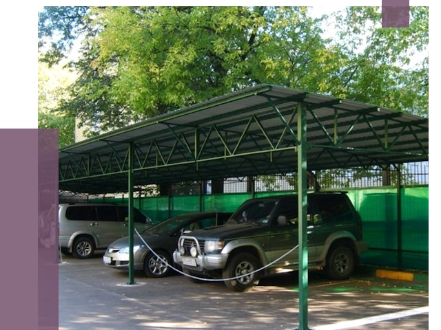 Навесы для парковки в Белове от 85243 руб. заказать | ПРОЛЁТ-Блв