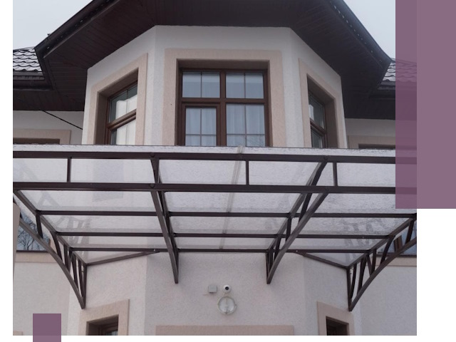 Козырьки из поликарбоната под ключ в Белове