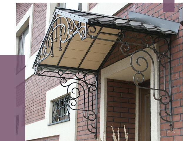 Двускатные козырьки в Белове под ключ от 13574 руб.