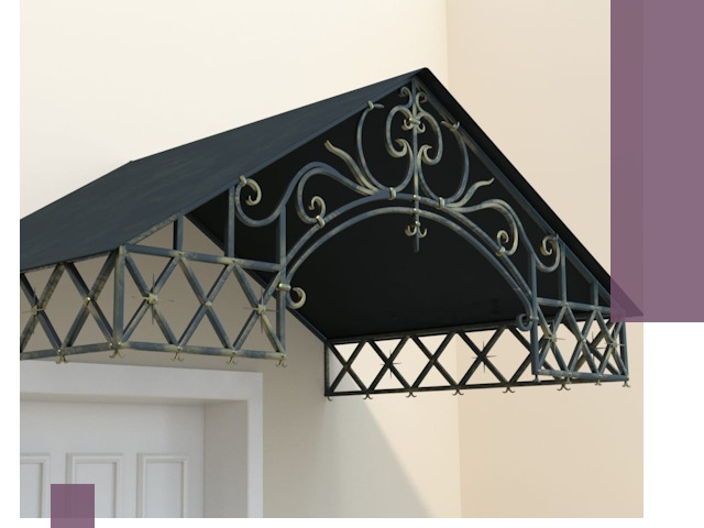 Двускатные металлические козырьки под ключ в Белове