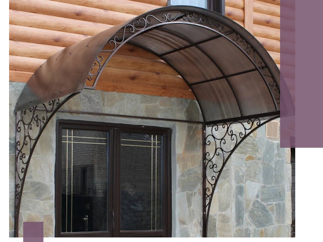 Арочные козырьки под ключ в Белове: изготовление и монтаж